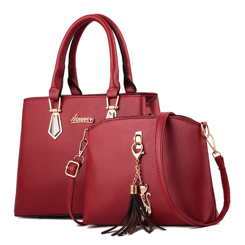 Bolso de Mano y Hombro para Mujer Set 2 en 1 Gran Capacidad de PU para Uso Diario