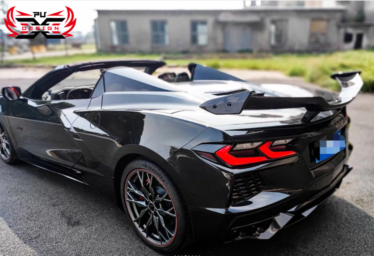 Suitable for Chevrolet Corvette C8 Z51 Stingray Upgrade to Z06 Carbon Fiber Rear Wing Dry Carbon Spoiler