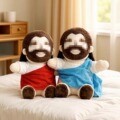 New cross-border product in stock: Breathing doll with music and lights, soothing plush toy for baby sleep