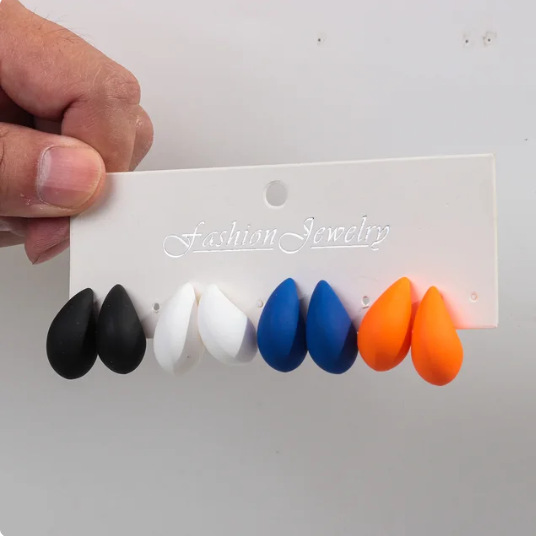 25g Weight Ear Studs Classification 1 Pair Quantity Daily Occasion Acrylic Material Water Droplets Pattern Women's Gender Plating Design IG Style, Classic Style Style 1 Pair IG Style Classic Style Water Droplets Plating Arylic Ear Studs 3
