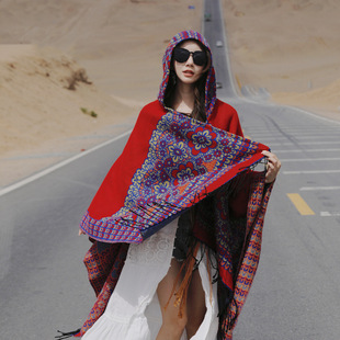 Yunnan Lijiang Travel Shawl New Ethnic Style Desert Seaside Photo Cape Autumn and Winter Imitation Cashmere Scarf