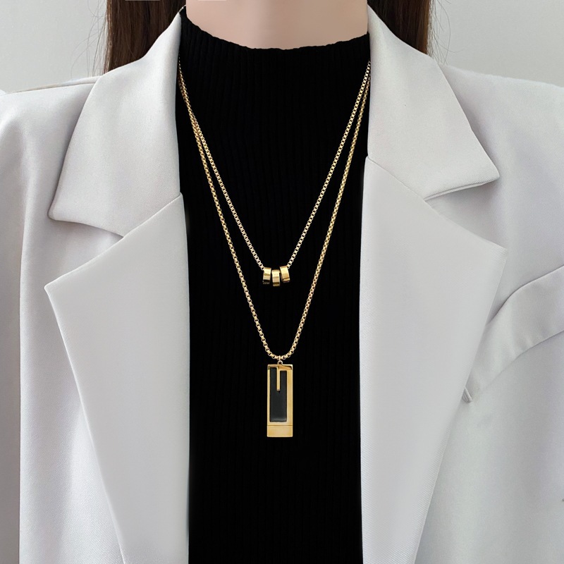 Designer Style Design High Grade Sweater Chain Jewelry Light Luxury Double Layer Long Necklace Accessories_voghion.com