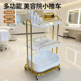 美容车木质工具车美甲美发纹绣推车美容院小推车移动置物收纳架