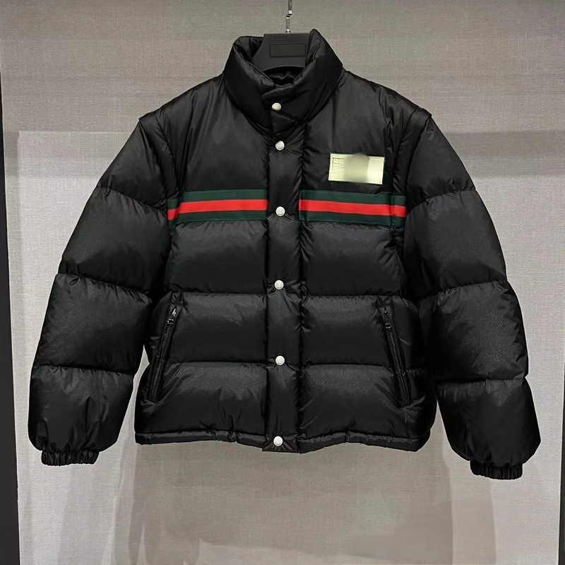 Qi Biao G new fashion badge striped letter trendy thickened warm unisex down jacket Qi Biao G new fashion badge striped letter trendy thickened warm unisex down jacket