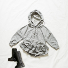 ANKRT 秋冬日系女童洋装套裙儿童连帽卫衣蓬蓬南瓜裙裤毛圈短裤裙