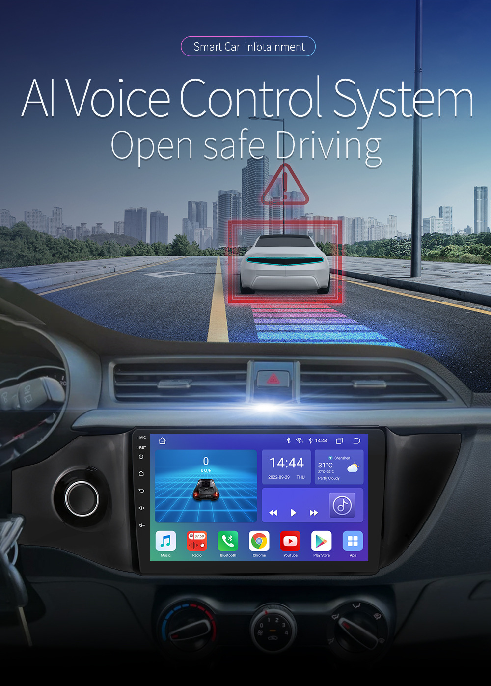 Cross-Border Product 9inch Is Suitable for 17-19 Kia K2 Car Mp5 Radio Multimedia Gps Android Navigation