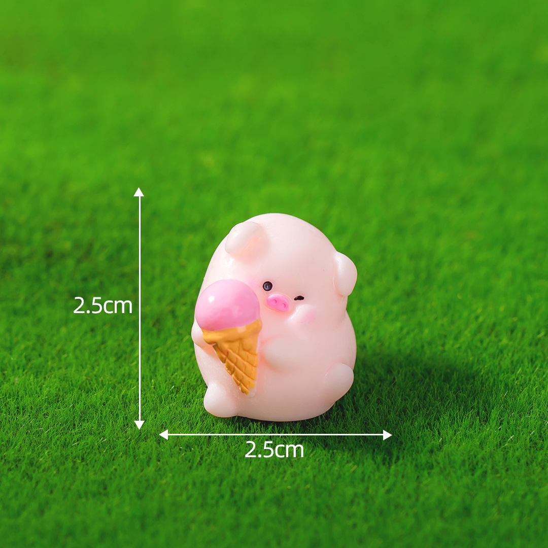 Heo con dễ thương, vật trang trí mini, DIY, xe, bàn làm việc, tiểu cảnh (z-CJ-320)