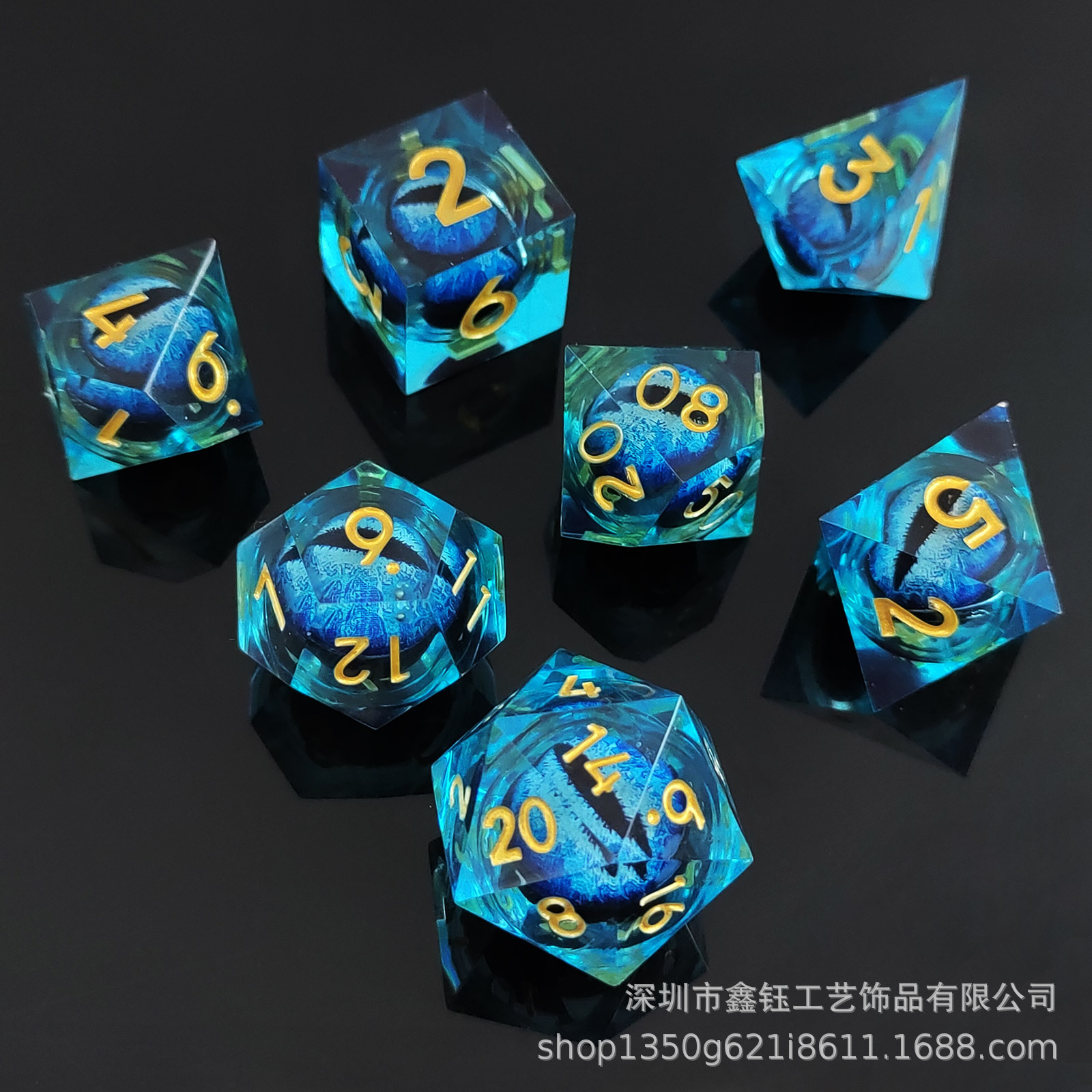 Dados de longan de resina dados de longan móviles DND Dragon y Dungeon RPG juego de mesa traje de dados de varios lados