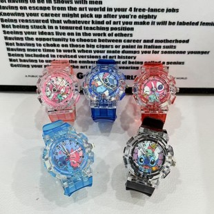 2025 New Angel Stitch Watch Boys Girls Cartoon Kindergarten Children Luminous Watch Birthday Gift