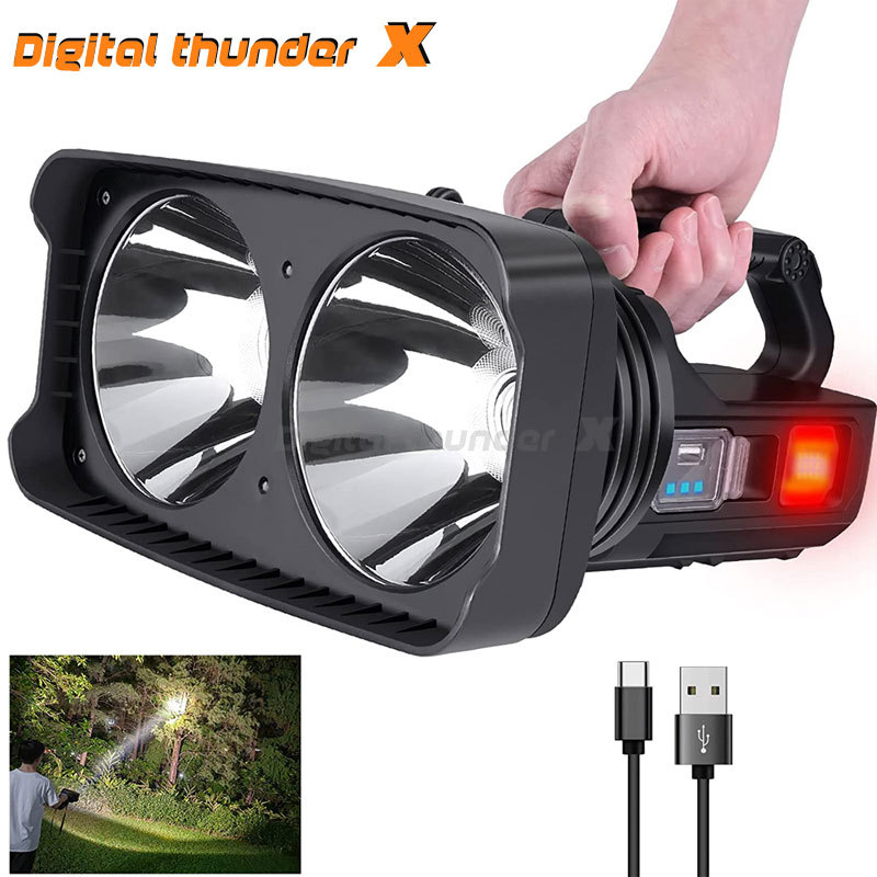 Transfronterizo nuevo USB recargable reflector portátil al aire libre P50 blanco amarillo doble luz linterna luz de trabajo de emergencia al aire libre