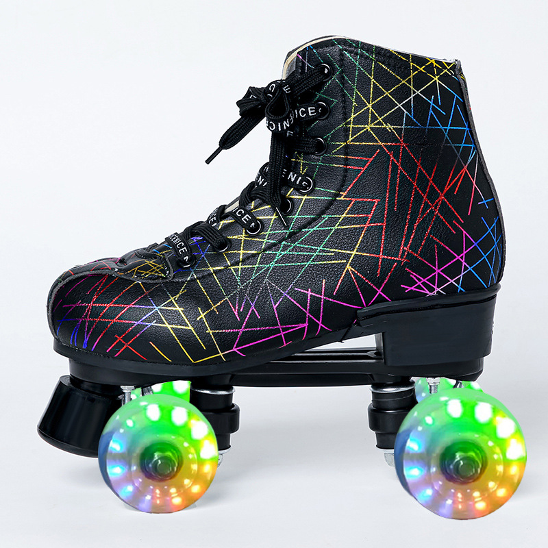 Nuevos patines de doble fila para adultos cuatro patines de ruedas para niños patines de ruedas para hombres y mujeres adultos patines de doble fila flash