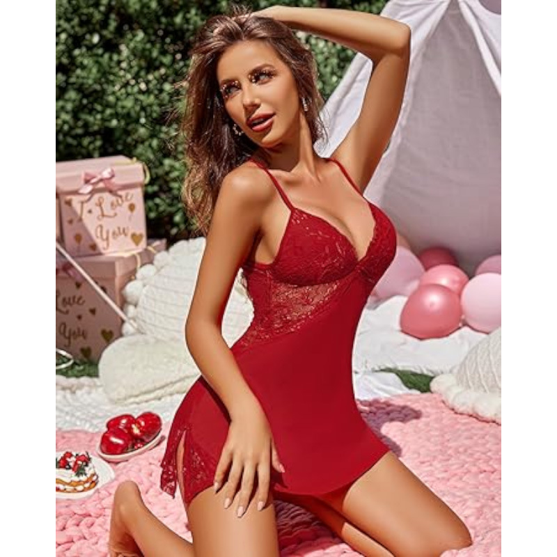 Largo tamaño sexy damas pijama sexy leopardo encaje vestido de cabina sexy