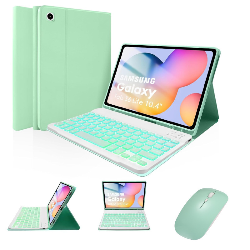 适用三星Tab S6Lite10.4英寸七彩背光蓝牙键盘笔槽皮套P625保护壳|undefined