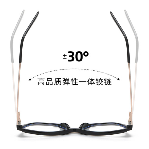 87008 TR90 anti-blue light glasses frame cross-border trend cat eye metal glasses TR spring glasses frame flat mirror