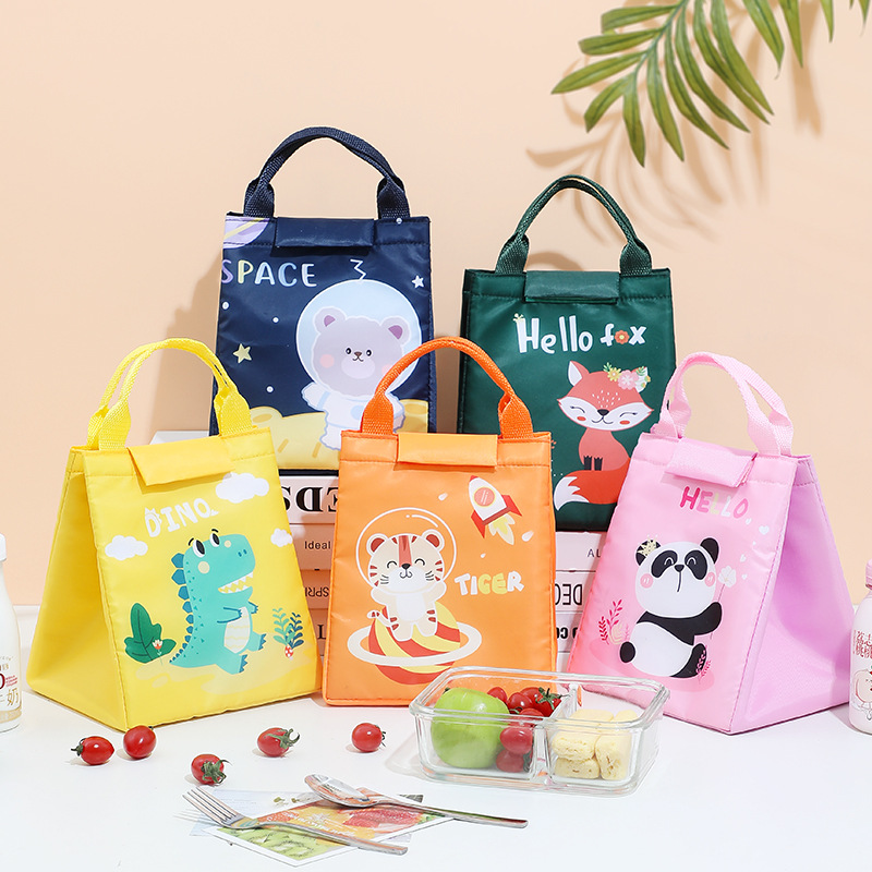 New cartoon student lunch box children's lunch box bag Oxford cloth insulated lunch box bag outdoor picnic bag lunch box bag