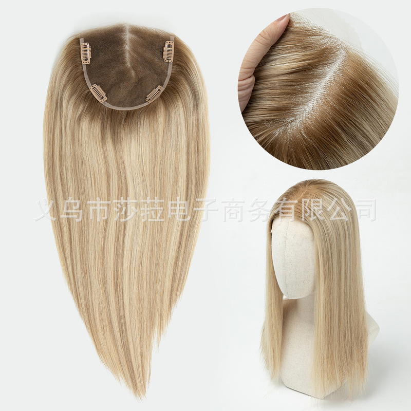 Cross-Border European and American Real Human Hair Wigs for Women with Layered Mid-Length Hair Full Head Wigs High Quality Chemical Fiber Hair Wigs