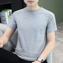 7A抗菌男士短袖t恤夏季新款中青年运动休闲半袖衫男装T恤一件代发