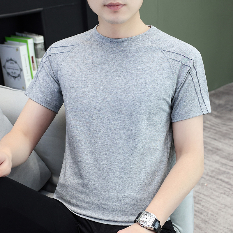 7A抗菌男士短袖t恤夏季新款中青年运动休闲半袖衫男装T恤一件代发