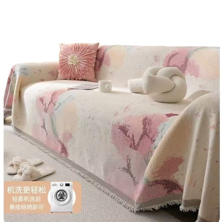 Cubierta de sofá de estilo crema Four Seasons Universal 2025 nueva hoja completa de chenilla que se puede cubrir