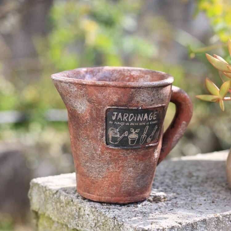 Retro European-Style Cement Flowerpot, Faux Tinplate Vintage Coffee Cup, Kettle, Garden Ornament, Nordic Cement Pot