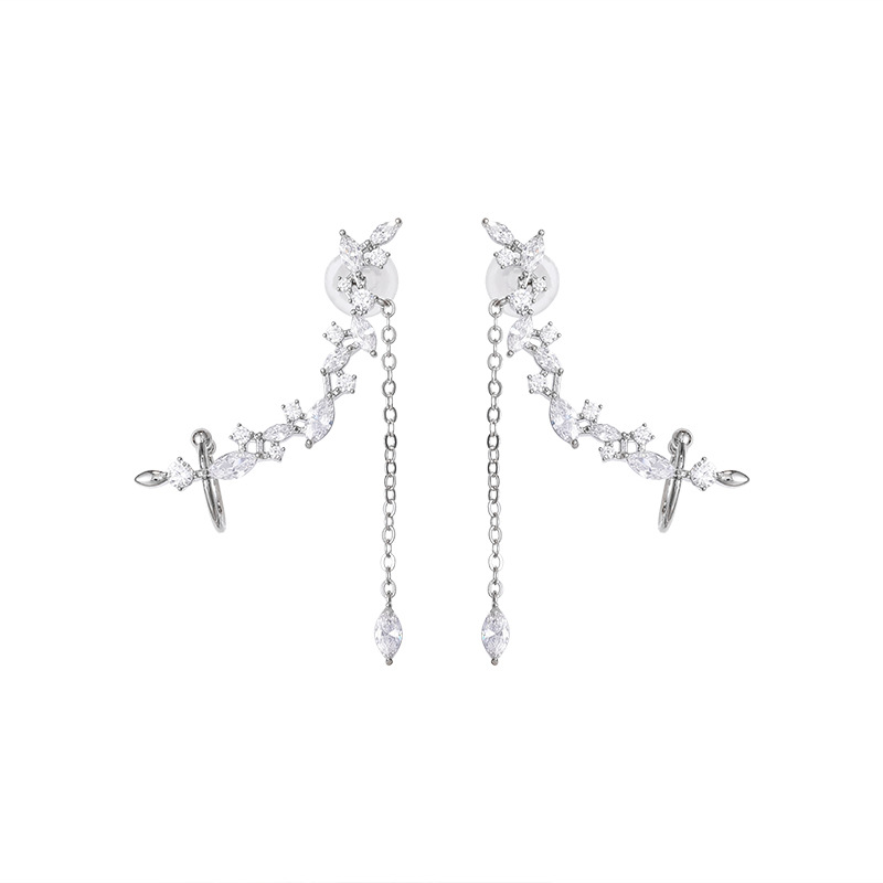 Mosquito bobina oreja clip hembra sin oreja clip de hueso de oreja de alto grado nicho diseño pendientes S925 pendientes de aguja de plata al por mayor