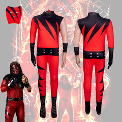 WWE レスラー 5cos タイトな服の装飾ハロウィン子供用ジャンプスーツコスプレ衣装ケイン