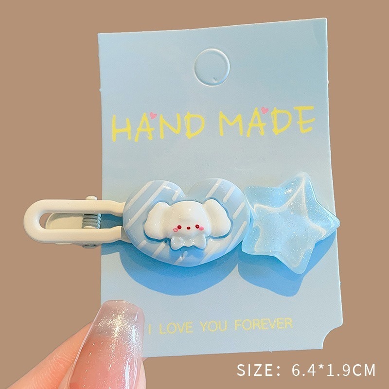 Horquilla de color dopamina, clip de pico de pato de cabello roto coreano femenino, horquilla de sentido avanzado y2k, clip lateral con flequillo, tocado