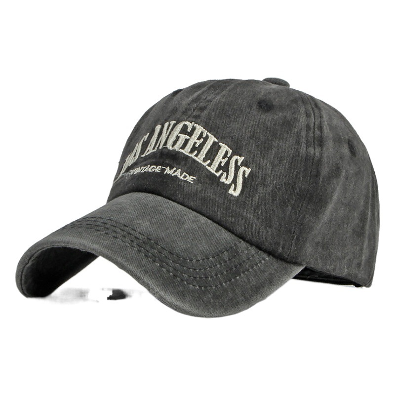 Sombrero de algodón lavado bordado letra LOS ANGELESS verano a prueba de sol gorra de béisbol para hombres y mujeres