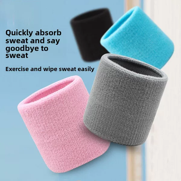 Moisture-absorbing Bracer Men's and Women's Sports High Elastic Running Sweat Wipe Basketball Fitness Cycling Outdoor Fluorescent Color Wrist Band Protector