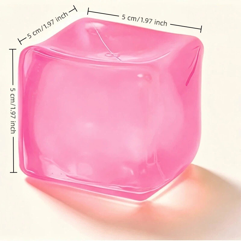 5cm solid color ice cube-pink