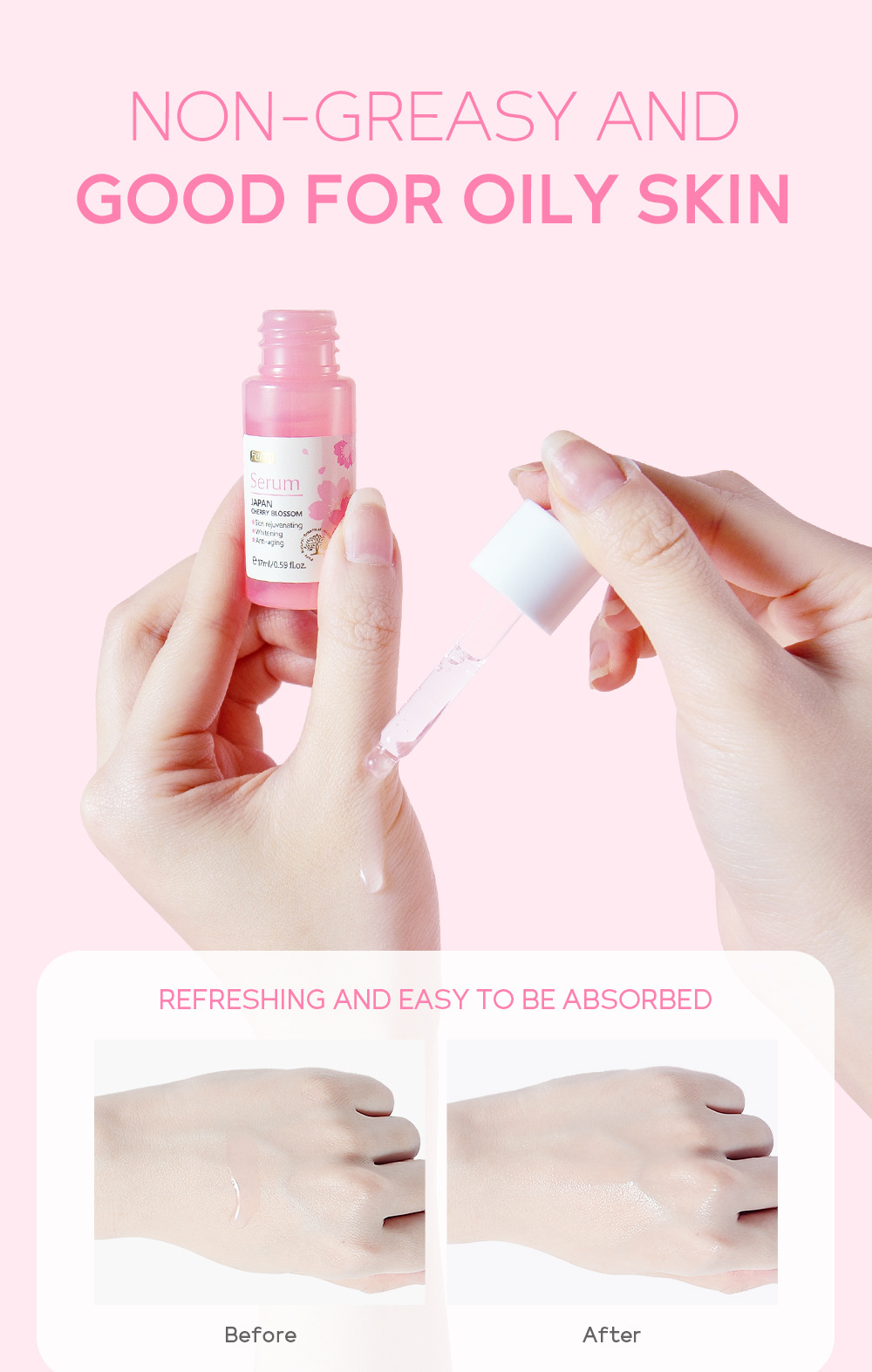 FENYI Cherry Blossom Essence 17ml, a cross-border manufacturer of essence hydrating and moisturizing skin care products and toner undefined