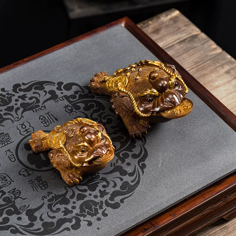 Калейдоскопический сувенир Golden Toad Tea Pet с меняющим цветом, декоративная поднос для чая, варианты малый и большой
