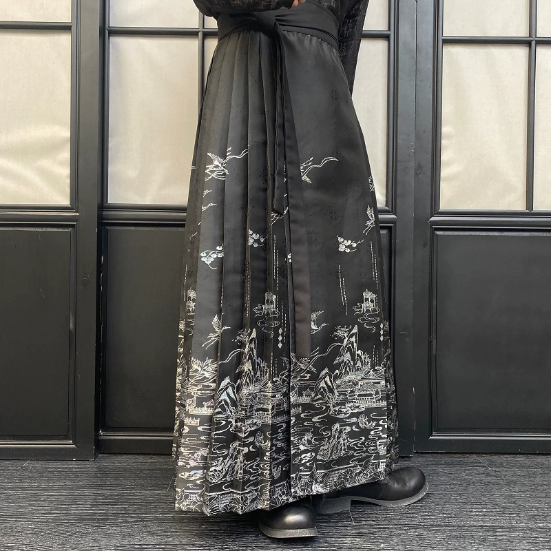 Мужской и женский жилет в стиле ретро, юбка, дизайн, Ниша, атласная жаккардовая текстура, повседневное плиссированное платье, юбка A-Line Four Seasons