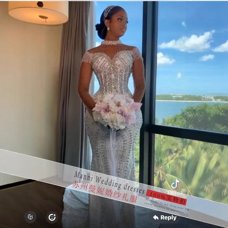 New Amazon Wedding Dress Cross-Border European and American Bride Wedding Mermaid Lace Rhinestone Detachable Wedding Dress New Amazon Wedding Dress Cross-Border European and American Bride Wedding Mermaid Lace Rhinestone Detachable Wedding Dress