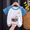 Children's cotton cartoon summer T-shirt, with short sleeve, Korean style, children's clothing
