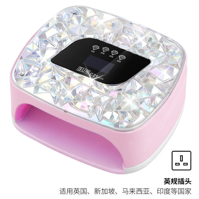 Lámpara de manicura de almacenamiento de doble fuente de luz inteligente de manicura de secado rápido UV doble fuente de luz de diamante de manicura de luz de larga duración