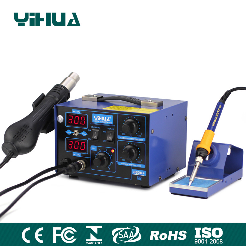 厂家直供谊华YIHUA862D+热风枪焊台二合一 热风拆焊台拆卸
