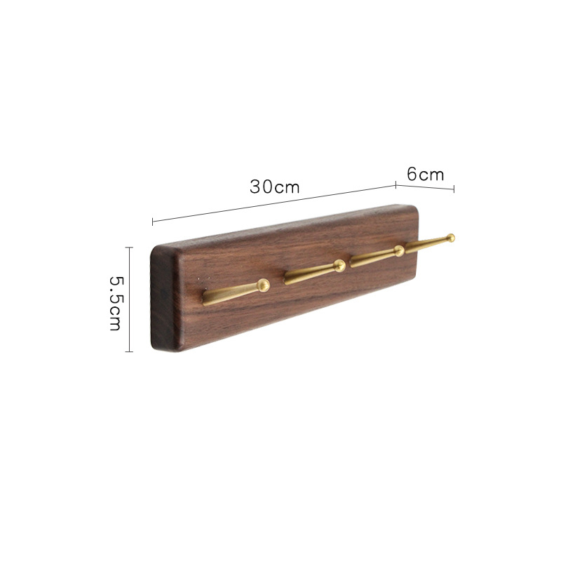 Fábrica directa sin perforación gancho de ropa de nuez negra puerta de entrada gancho de llave de pared almacena gorras de ropa de puerta image 16