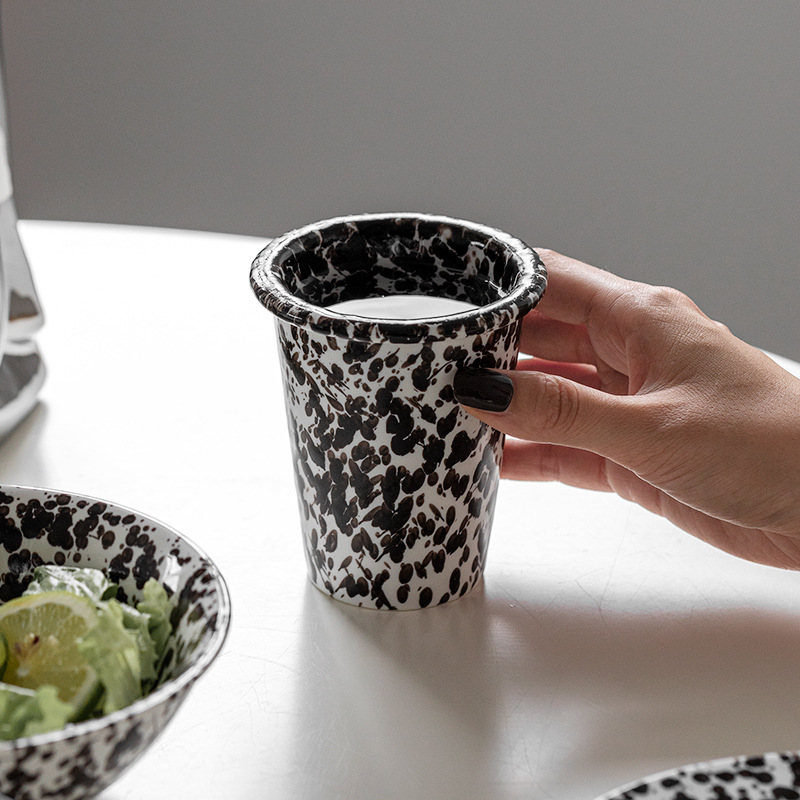 Ins風輸出欧米エナメル彩墨陶磁器食器セット茶碗皿牛乳カップコーヒーカップコップコップ|undefined
