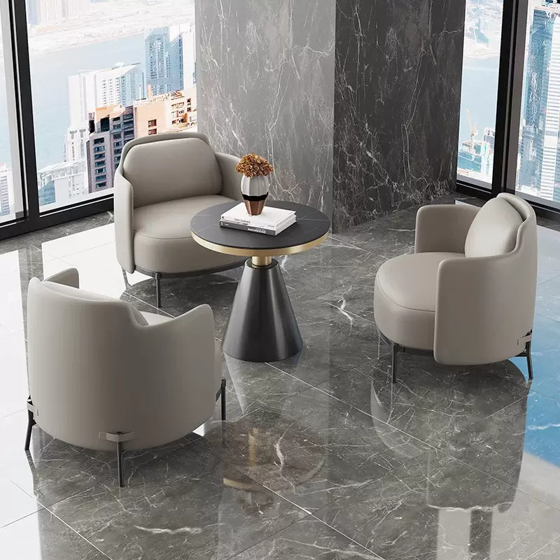 商务洽谈单人沙发办公室轻奢会客接待沙发酒店大堂休息区沙发卡座