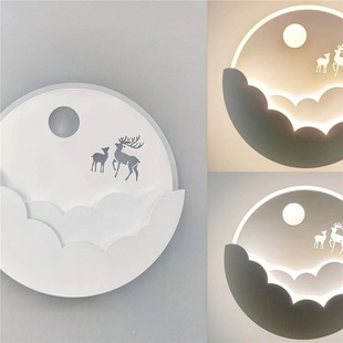 Round Bedside Decorative Lamp Nordic Light Luxury Wall Lamp Living Room TV Background Wall Lamp Stair Corridor Aisle Lamp