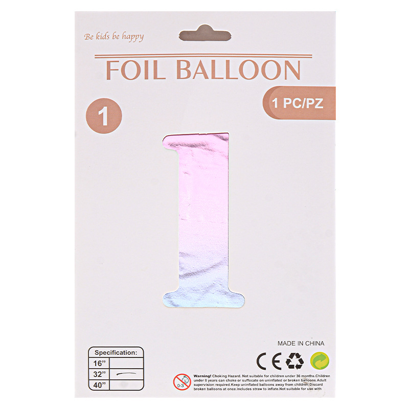 32 pulgadas Tarjeta de papel digital OPP globo de embalaje independiente fiesta de cumpleaños ambiente decorativo globo