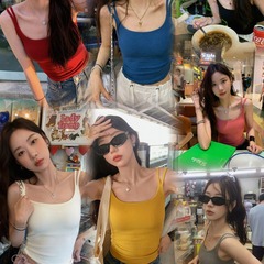 New summer women's suspender vest with chest pad skin-friendly suspender beautiful back can be worn on the outside round neck solid color suspender