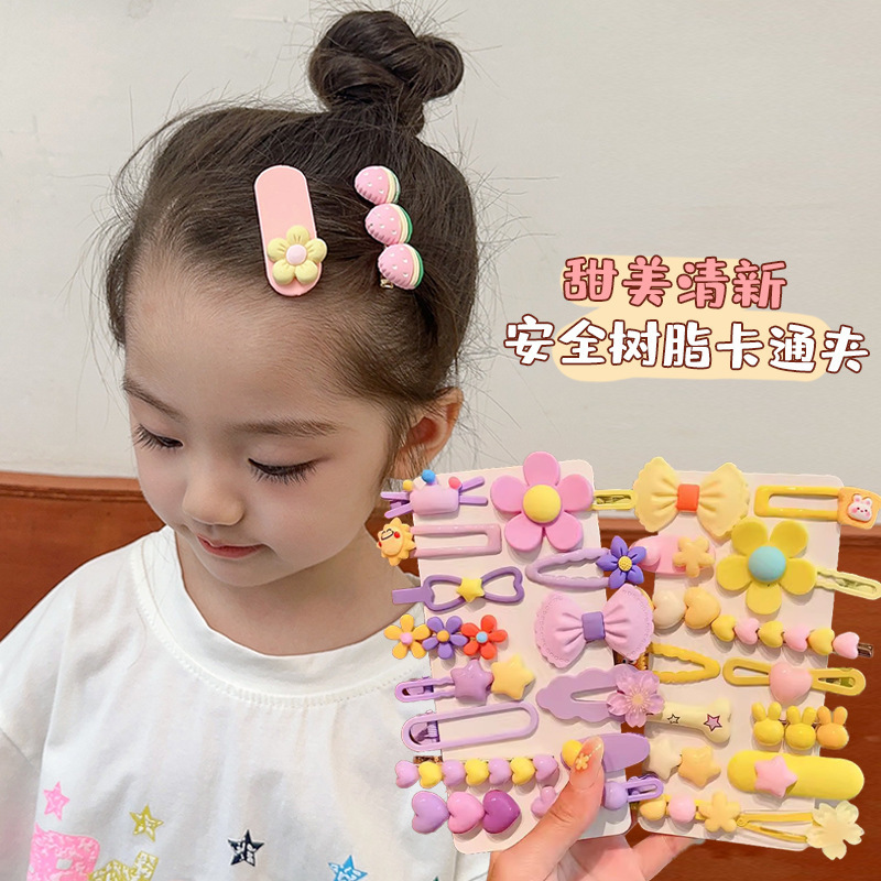 儿童刘海碎发整理神器女孩马卡龙色花朵发夹小号女童可爱头饰发饰|undefined