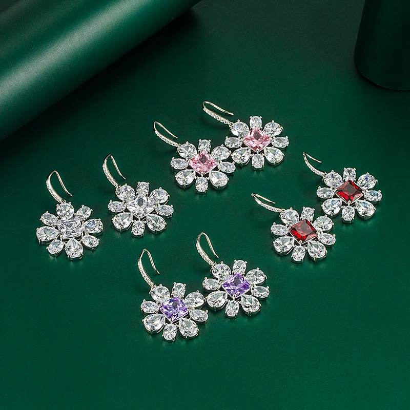 Серебряные серьги с иглой, импорт, серебро 925 пробы, цветочные, простой и элегантный дизайн