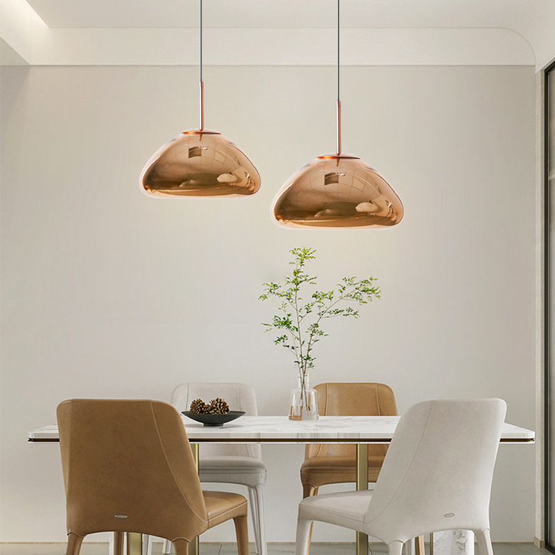 Nordic Simple Creative Glass Chandelier Bar Hot Pot Restaurant Living Room Dining Room Bread Personalized Special-shaped Electroplating Lamps Nordic Simple Creative Glass Chandelier Bar Hot Pot Restaurant Living Room Dining Room Bread Personalized Special-shaped Electroplating Lamps