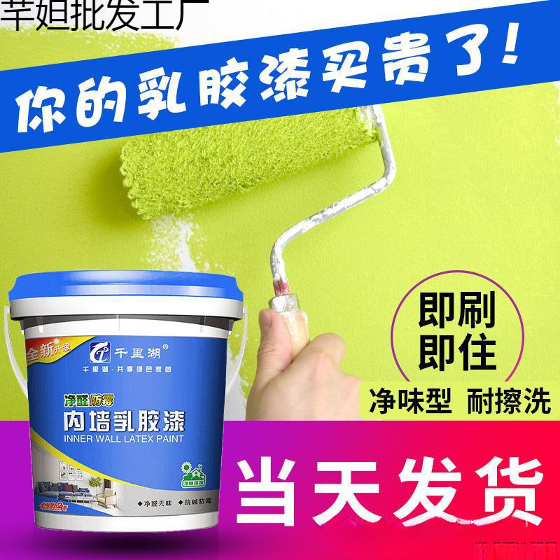 乳胶漆白色墙漆室内自无味墙白漆家用内墙面漆彩色墙漆涂料防霉