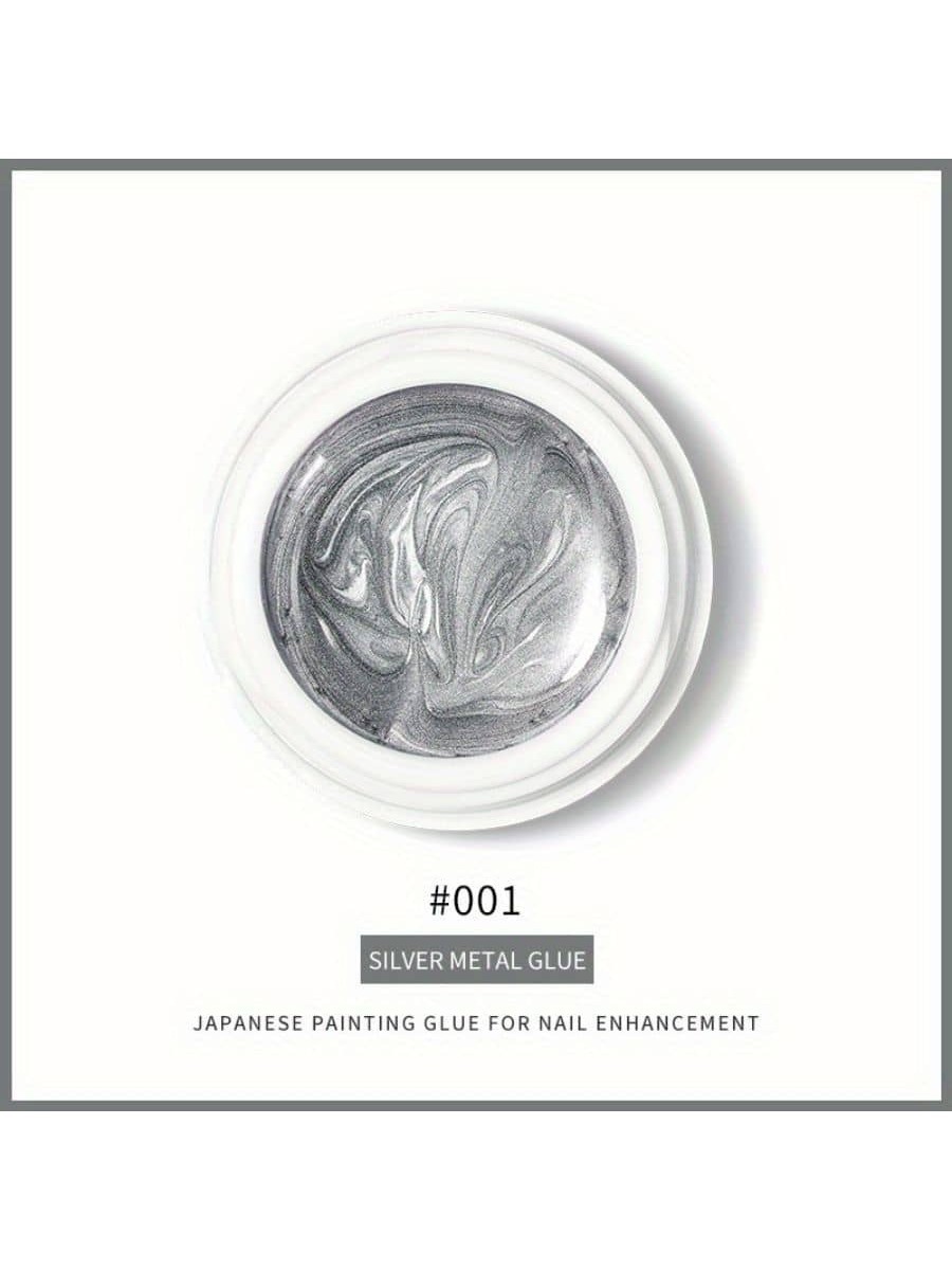 Arte de uñas de alta densidad dibujo línea pegamento gancho borde pintura flor pintado platino pegamento espejo metal oro plata Negro Blanco Flash
