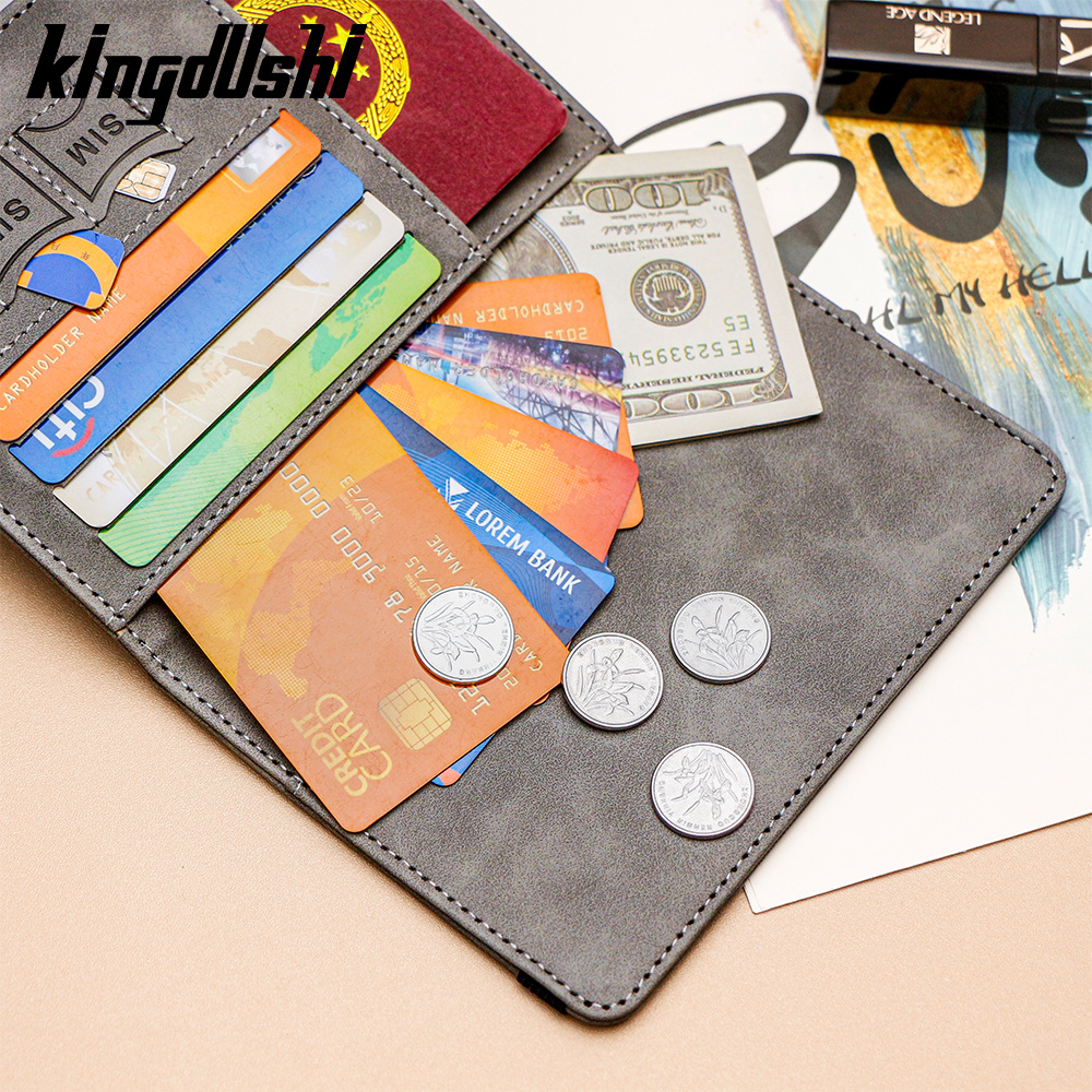 Bolsas de tarjetas de stock Amazon al por mayor RFID transfronterizo antimagnético viaje PU pasaporte clip de etiqueta de equipaje conjunto de pasaporte almacenamiento