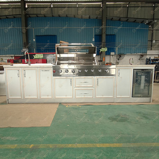 Cross-border Stainless Steel Outdoor Courtyard Cabinet Roof Barbecue Oven Cabinet Sun-resistant 304 Stainless Steel Outdoor Cabinet Manufacturers
